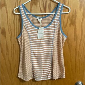 Hem & Thread Tan and Blue Tank Top